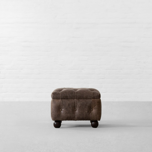 Chesterfield Ottoman in Leather