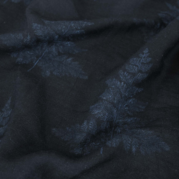 100% Linen Fern Hill Night Time Fabric (Horizontal Repeat)