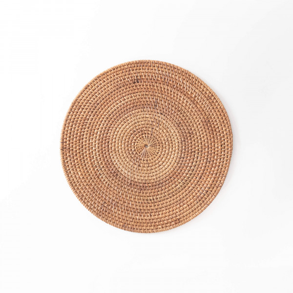Hata Handwoven Round Table Mat- Natural Finish