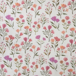 100% Linen Princess Margaret’s Flower Garden Fabric Swatch