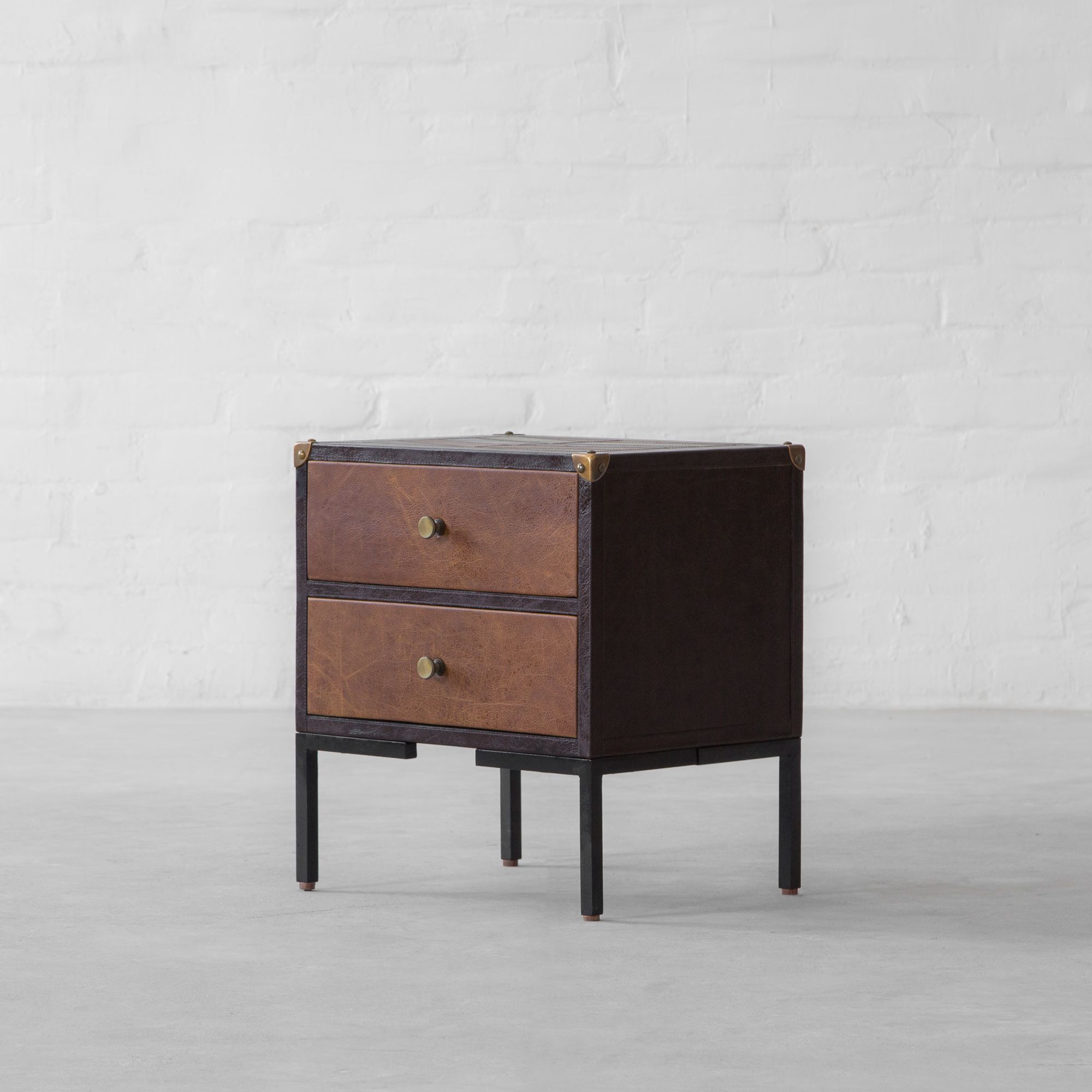 Edward Leather Clad Side Table