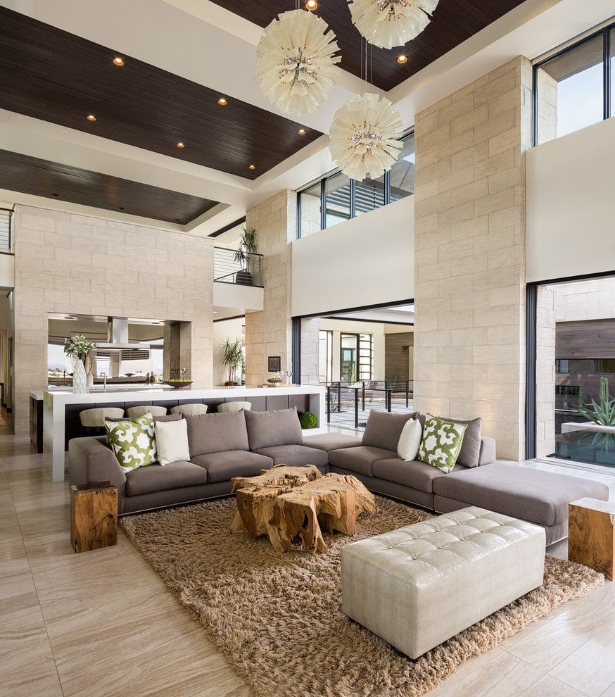 Add warmth to your large spaces with colours and accessories.