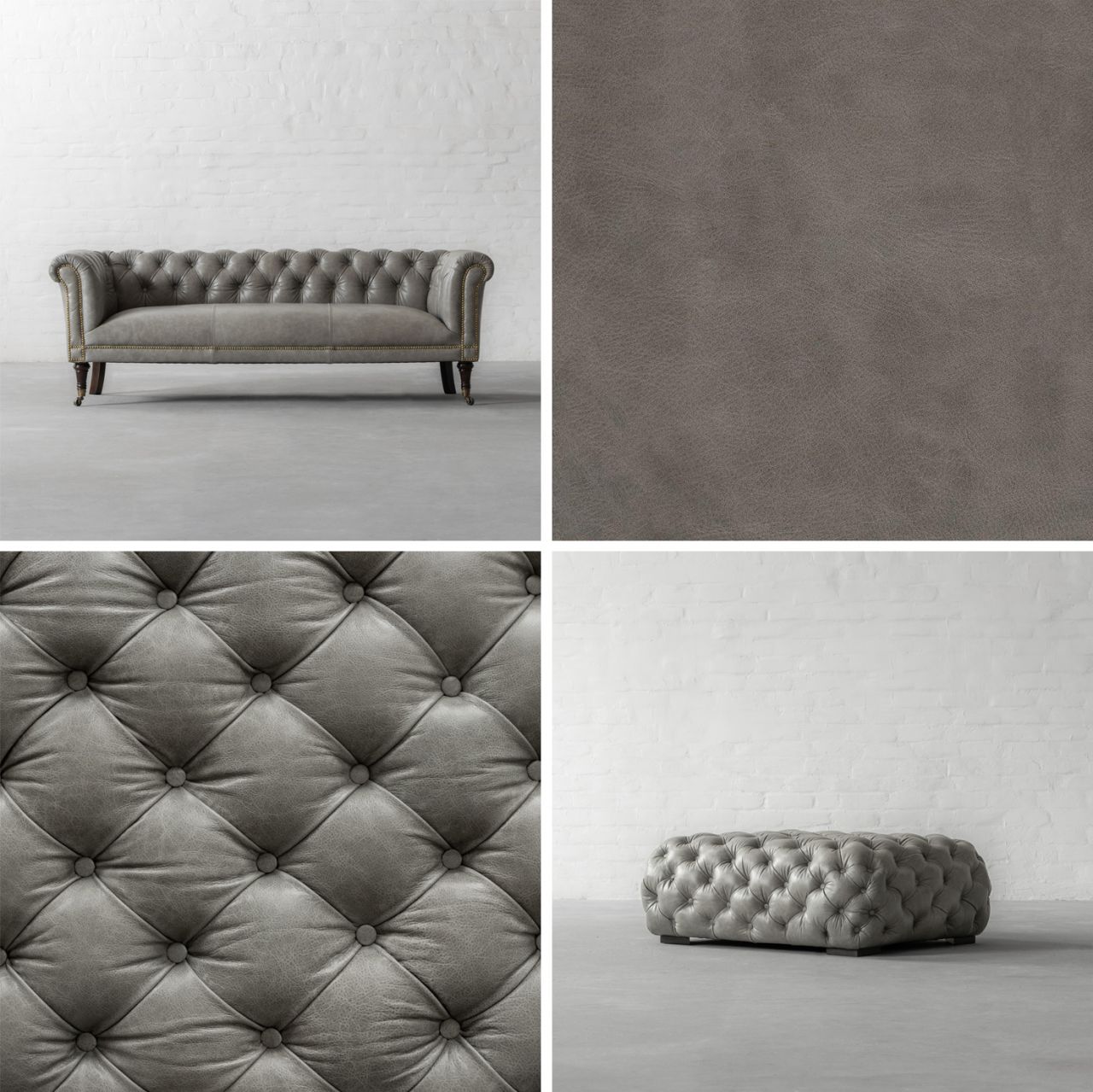 Set a sophisticated tone with our all new 'Grey Scrunched Leather'.