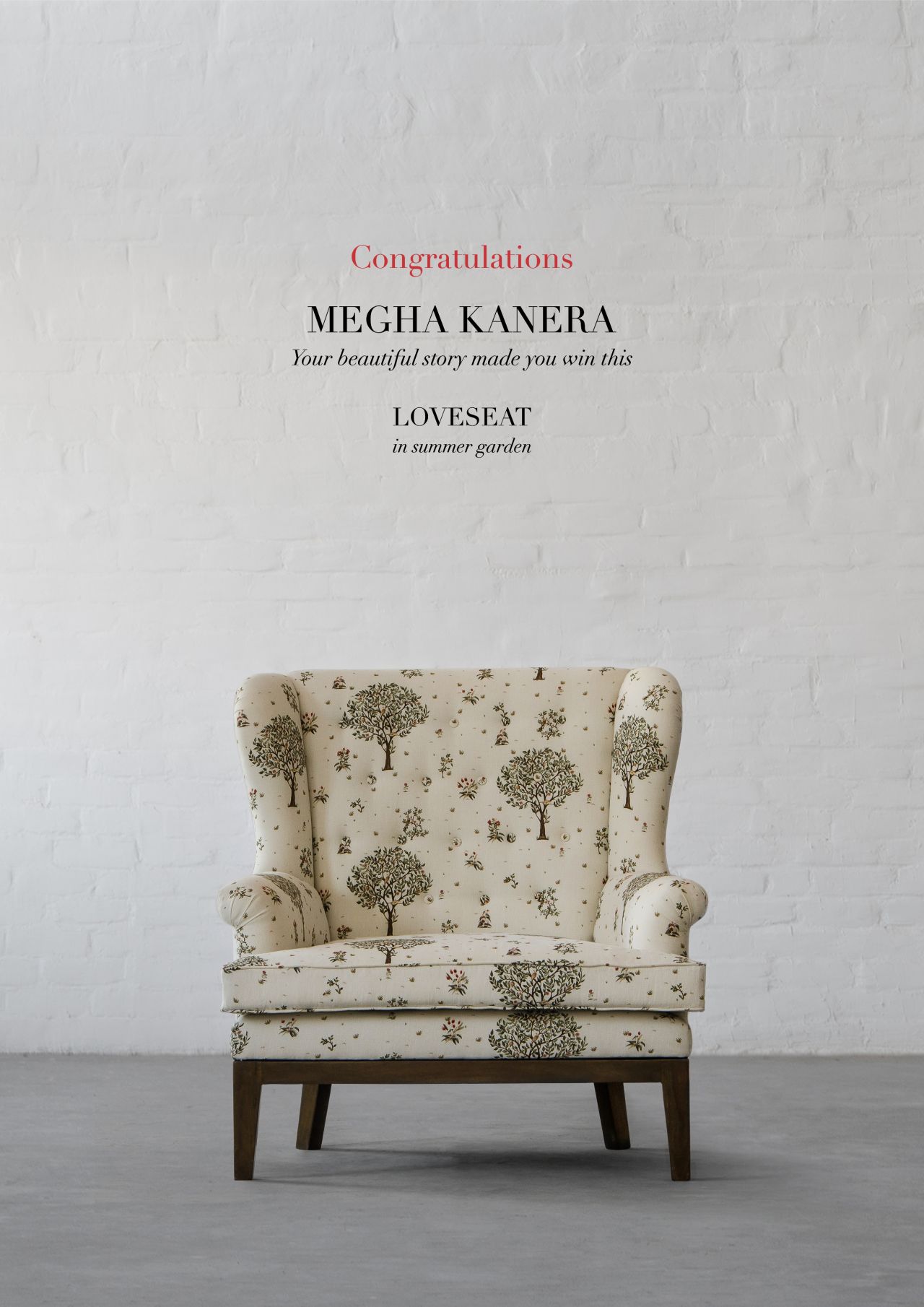 Congratulations to the winner of Loveseat Contest, This Valentines?