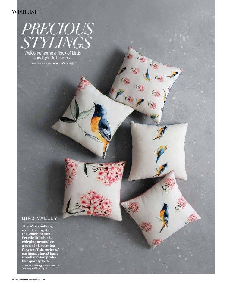Good Homes Magazine Feature | Bird Valley Cushions Collection