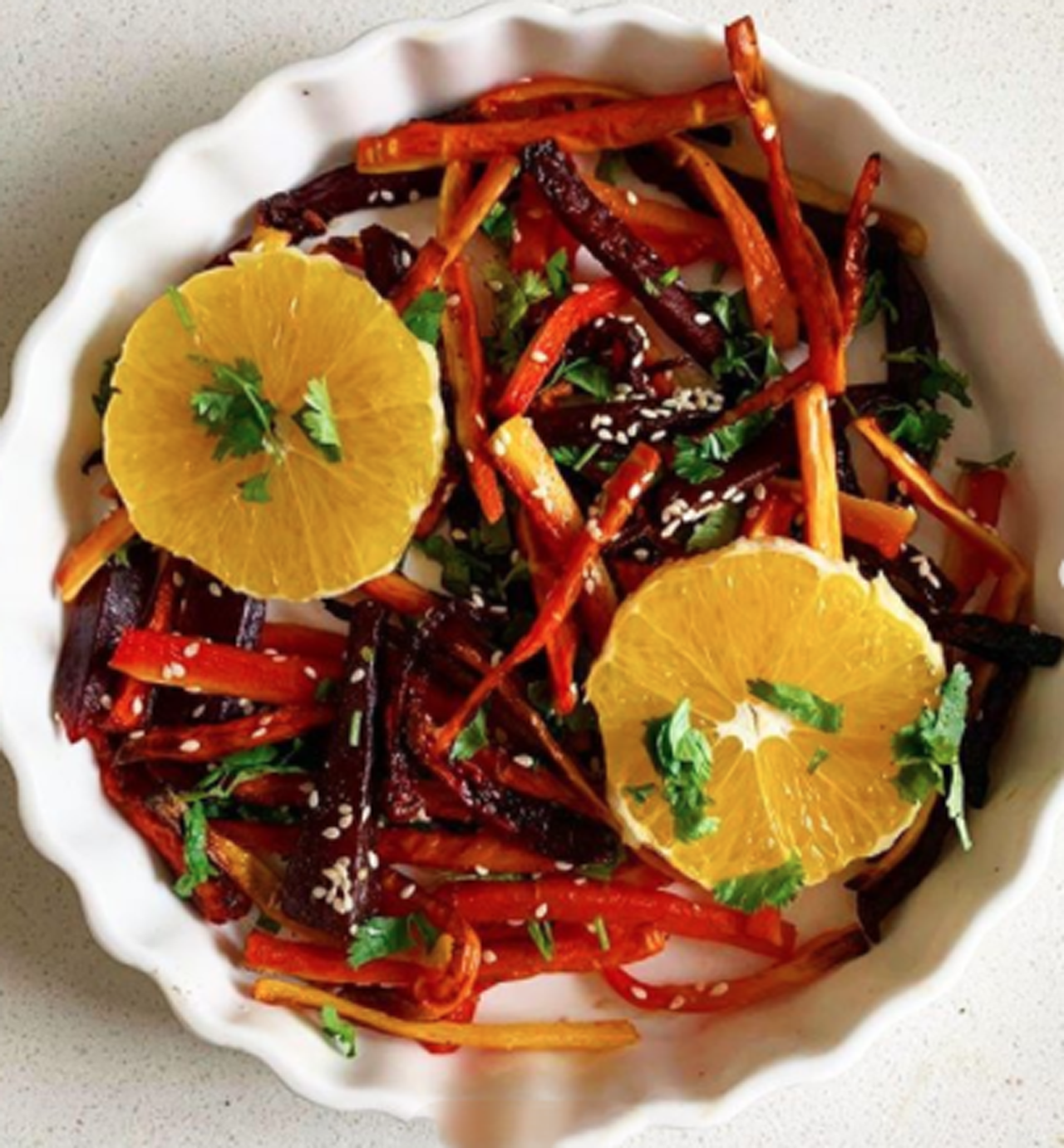 Roasted carrot and beetroot salad