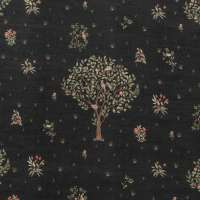 100% Linen Summer Garden Night Fabric Swatch 15cm x 15cm