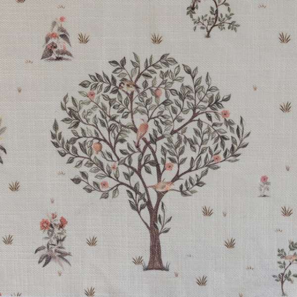 Summer Garden Cotton Linen Blend Fabric Swatch 15cm x 15cm
