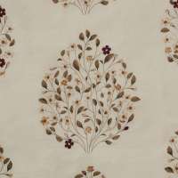 100% Linen Jasmine Bagh Fields Fabric Swatch 15cm x 15cm