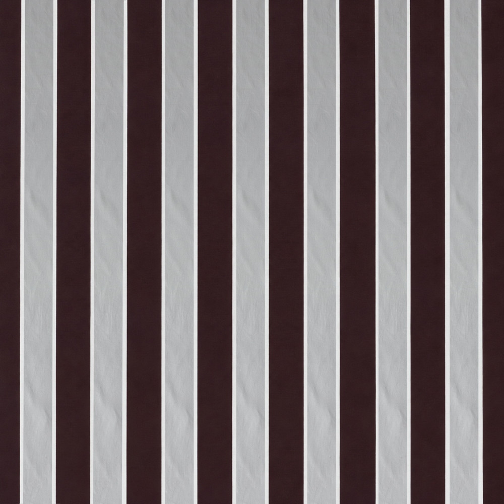 Ruby and Silver Printed Cotton Sateen Stripe
