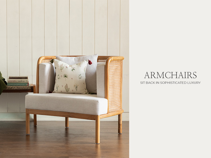 Accent Chairs, Lounge Chairs Fabric Armchairs Online Gulmohar Lane