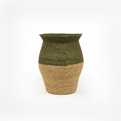 Olive Block Vase-Sand &amp; Olive