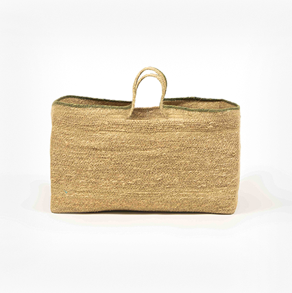 Natural Seagrass Magazine Holder-Sand &amp; Olive