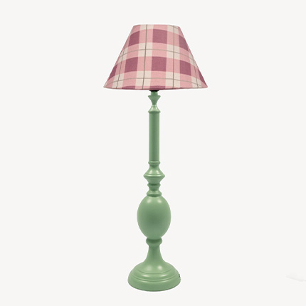 Cottage Bell Lampshade-Bougainvilleas checks