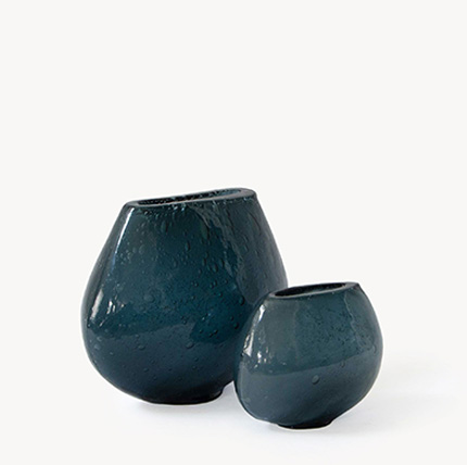 Dew Glass Vase-Teal
