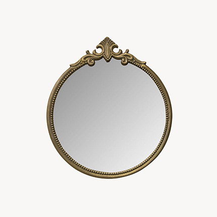 Aveline Round Wall Mirror-Antique Brass