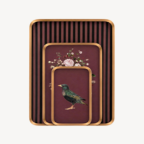Starling Bird Decorative Tray Set