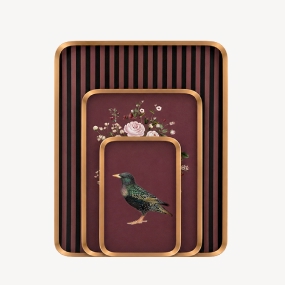 Starling Bird Decorative Tray Set