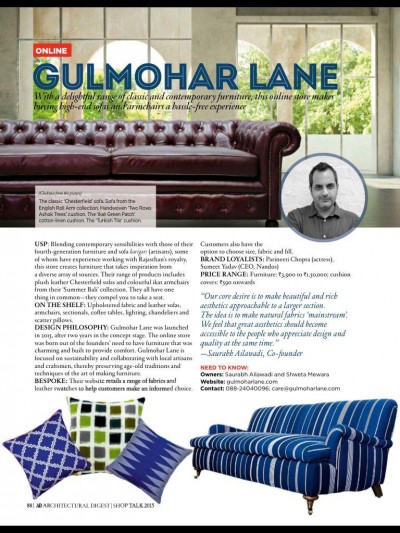 Architectural Digest,  Shop Talk
