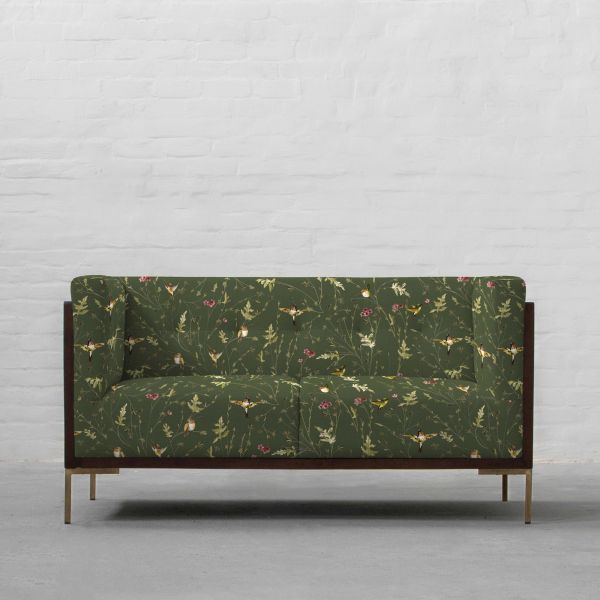 Anna’s Humming Bird in Deep Forest Cotton Linen Blend