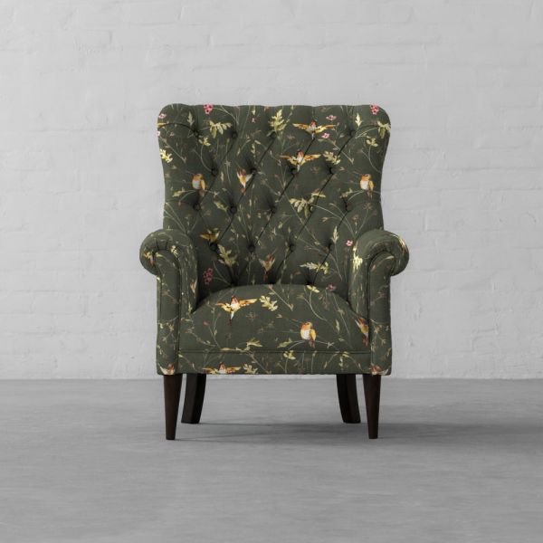 Anna’s Humming Bird in Deep Forest Cotton Linen Blend