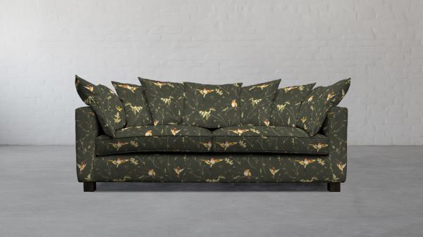 Anna’s Humming Bird in Deep Forest Cotton Linen Blend