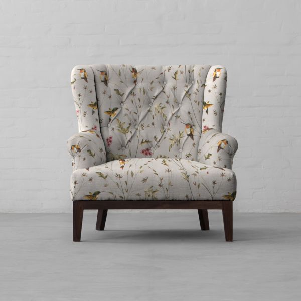 Anna’s Humming Bird in Clouds Cotton Linen Blend