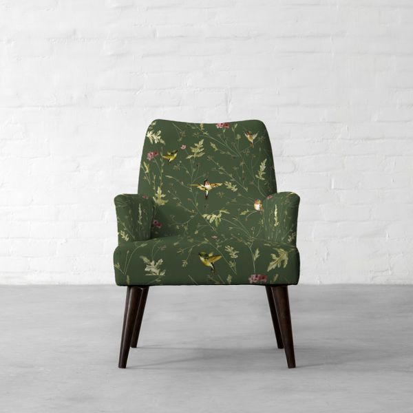 Anna’s Humming Bird in Deep Forest Cotton Linen Blend
