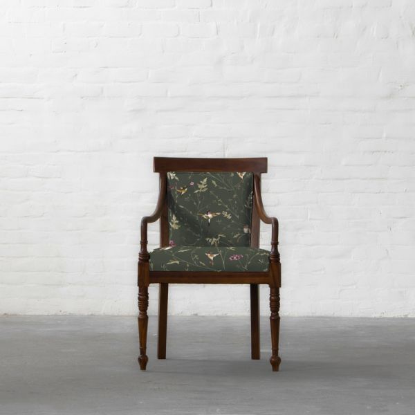 Anna’s Humming Bird in Deep Forest Cotton Linen Blend