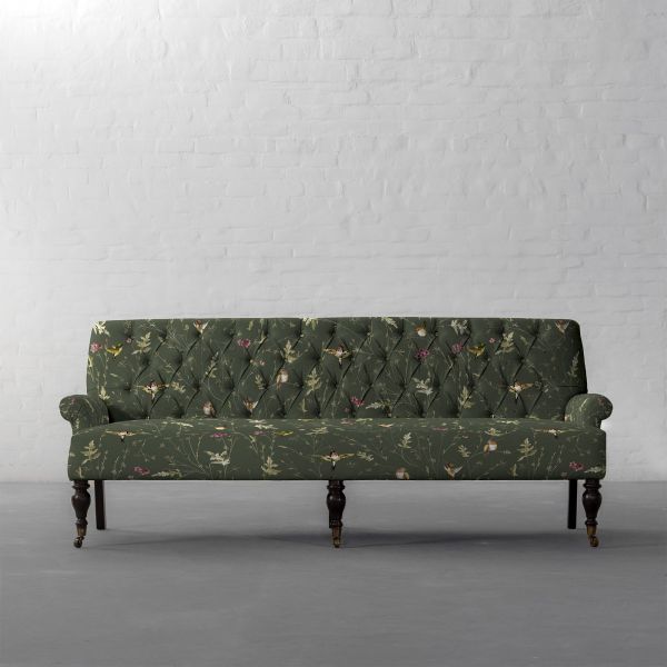 Anna’s Humming Bird in Deep Forest Cotton Linen Blend