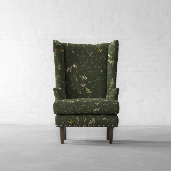 Anna’s Humming Bird in Deep Forest Cotton Linen Blend