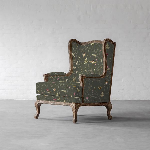 Anna’s Humming Bird in Deep Forest Cotton Linen Blend
