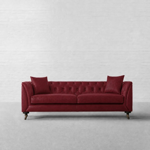 Berry Red Genuine Leather