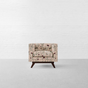 Chrysanthemums & Sparrows Shore Cotton Linen Blend