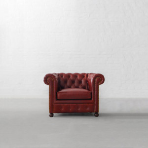 Berry Red Genuine Leather