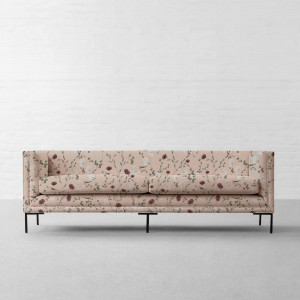 Chrysanthemums & Sparrows Shore Cotton Linen Blend