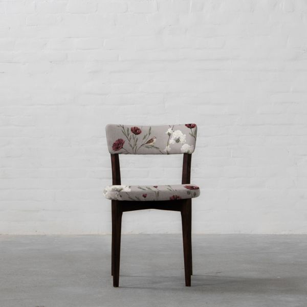 Chrysanthemums and Sparrows Breeze Cotton Linen Blend