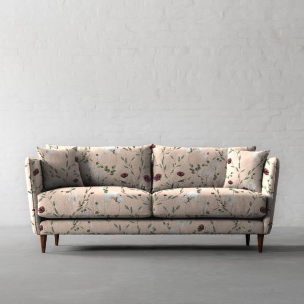Chrysanthemums & Sparrows Shore Cotton Linen Blend