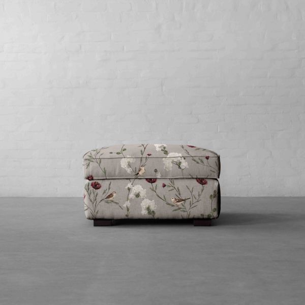 Chrysanthemums and Sparrows Breeze Cotton Linen Blend
