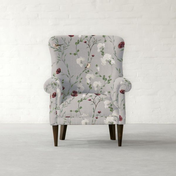 Chrysanthemums and Sparrows Breeze Cotton Linen Blend