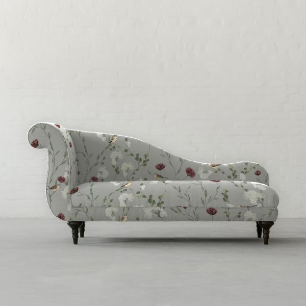 Chrysanthemums and Sparrows Breeze Cotton Linen Blend