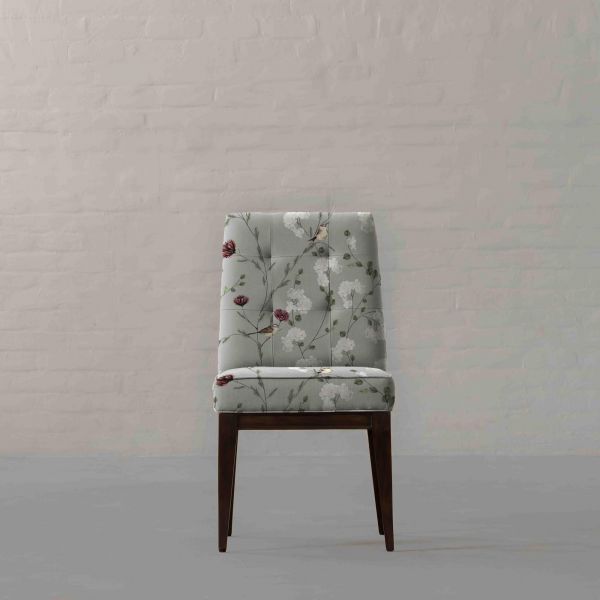 Chrysanthemums and Sparrows Breeze Cotton Linen Blend