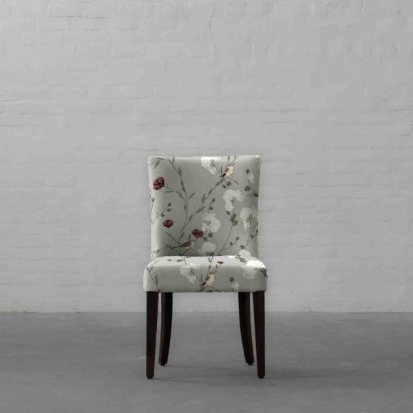 Chrysanthemums and Sparrows Breeze Cotton Linen Blend