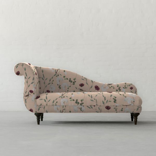 Chrysanthemums & Sparrows Shore Cotton Linen Blend