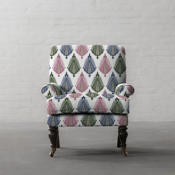 THE VAST IKAT FIELDS MIDDAY BLOOM FABRIC COTTON LINEN BLEND