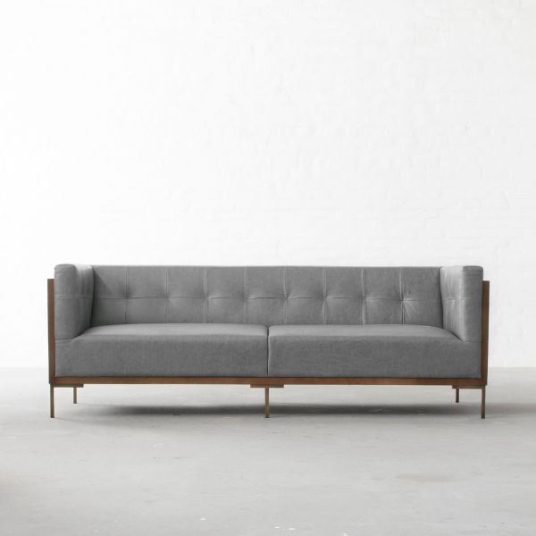 Grey Genuine Leather