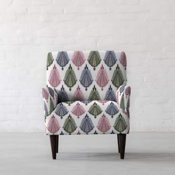THE VAST IKAT FIELDS MIDDAY BLOOM FABRIC COTTON LINEN BLEND
