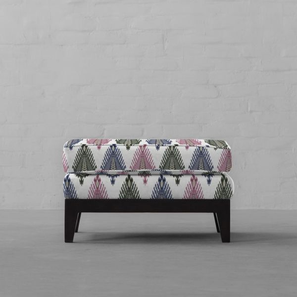 THE VAST IKAT FIELDS MIDDAY BLOOM FABRIC COTTON LINEN BLEND