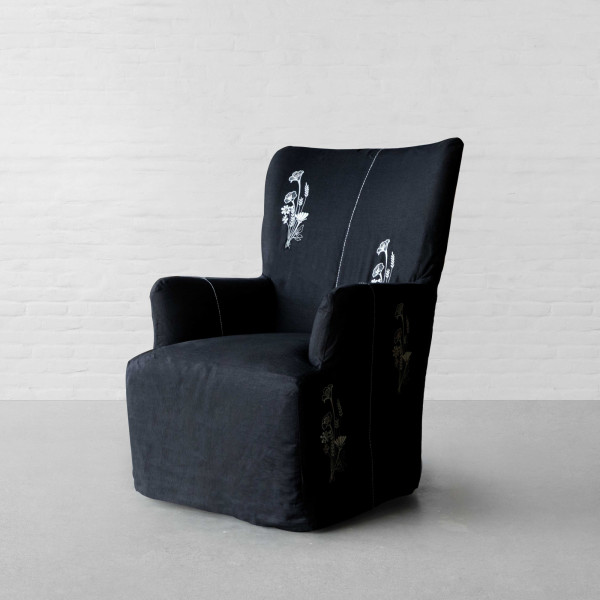 100% Linen Fabric Collection-Ebony