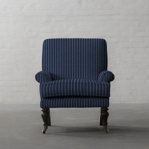 100% COTTON INDIGO & WHITE STRIPE (HANDWOVEN)